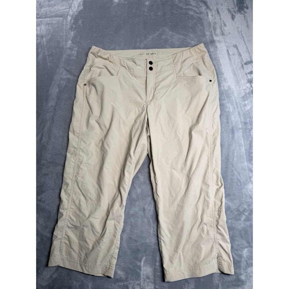 Royal Robbins Jammer II Capri Pants Womens 12 Beige Hiking Nylon 34182